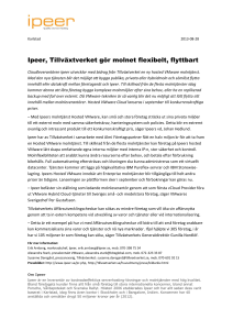 Ipeer, Tillväxtverket gör molnet flexibelt, flyttbart