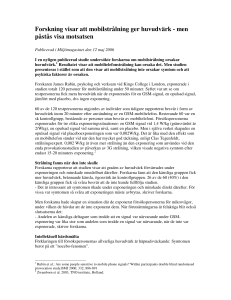 Forskning visar att mobilstrålning ger huvudvärk