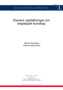 Elevers uppfattningar om begreppet kunskap