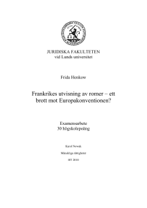 Frankrikes utvisning av romer - Lund University Publications
