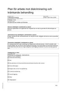Plan för arbete mot diskriminering och kränkande