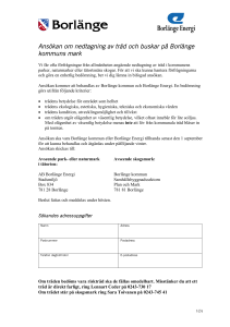 Ansökan om nedtagning av träd och buskar på