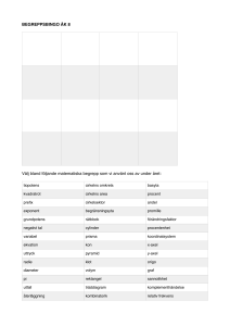 Begreppsbingo åk 7 o 8