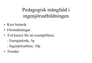 Pedagogiskt arbete vid avdelningen för energi