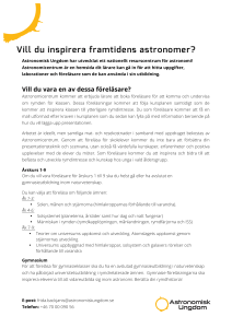 Vill du inspirera framtidens astronomer?