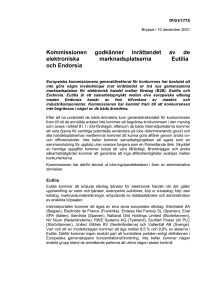 Kommissionen godkänner inrättandet av de elektroniska