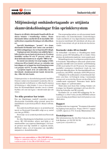 Miljömässigt omhändertagande av uttjänta skumvätskelösningar