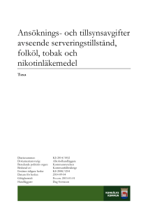 Ansöknings- och tillsynsavgifter avseende serveringstillstånd, folköl