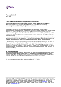 Telia och Ulricehamns Energi inleder samarbete
