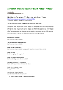 Swedish Translations of Brad Yates` Videos