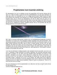 Projektarbete inom kosmisk strálning