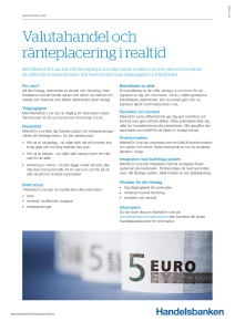 Valutahandel och ränteplacering i realtid