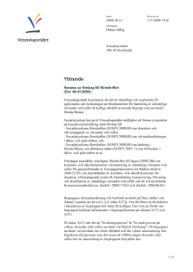 Yttrande - Vetenskapsrådet