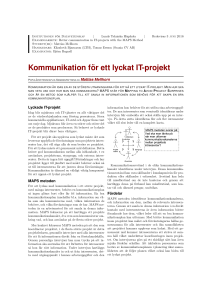 Kommunikation f ¨or ett lyckat IT