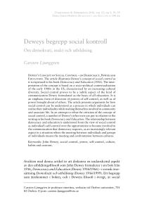 Deweys begrepp social kontroll