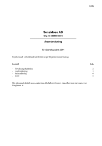 Årsredovisning Sensidose år 2014.
