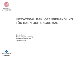 intratekal baklofenbehandling för barn och ungdomar