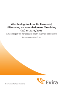 Mikrobiologiska krav för livsmedel, tillämpning av
