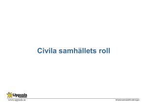 Ulf Lundström Strateg i Uppsala kommun. Presentation under