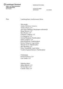 Minnesanteckning - Landstinget i Värmland