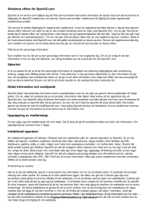 Allmänna villkor för Sport42.com Säkerhet Delad information och