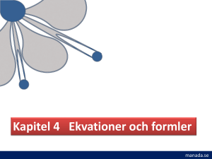 4.1 Ekvationer och uttryck