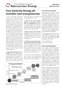 Fyra konkreta förslag att hushålla med energiresurser