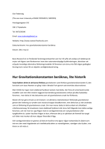 s10 hur gravitationskonstanten beräknas