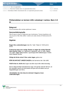 Förberedelser av tarmen inför coloskopi i narkos. Barn 3-5 år