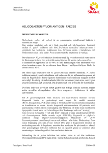 helicobacter pylori antigen i faeces