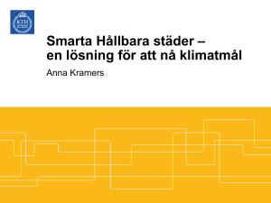 Smarta Hållbara städer – en lösning för att nå