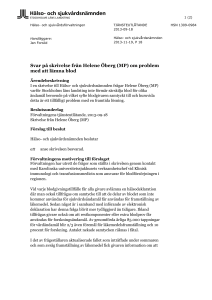Svar på skrivelse från Helene Öberg (MP) om problem med att