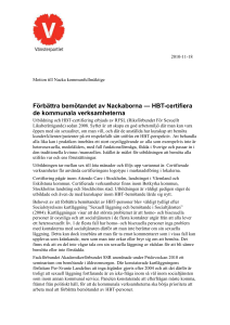 Motion Nacka om HBT-certifiering