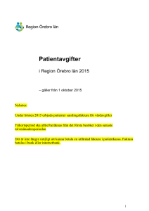 Patientavgifter - Region Örebro län