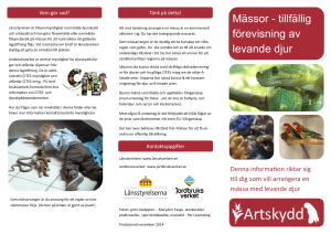 Mässor - tillfällig förevisning av levande djur
