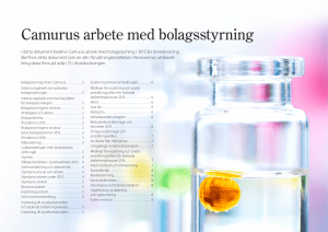 Camurus arbete med bolagsstyrning. I 2015