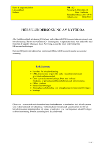 HÖRSELUNDERSÖKNING AV NYFÖDDA