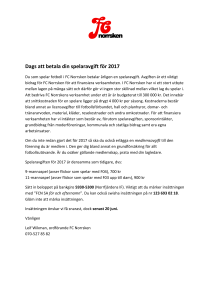 Dags att betala din spelaravgift för 2017