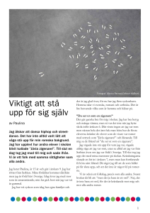 Viktigt att stå upp för sig själv