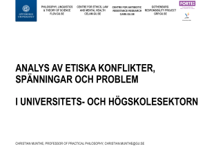 analys av etiska konflikter, spänningar och problem i