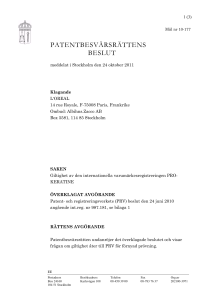 PATENTBESVÄRSRÄTTENS BESLUT