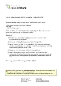 provtagningsinstruktioner för parasitprov
