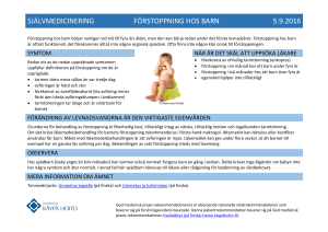 självmedicinering förstoppning hos barn 5.9.2016