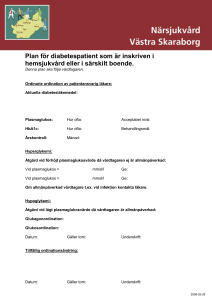 Plan för diabetespatient som är inskriven i hemsjukvård eller i
