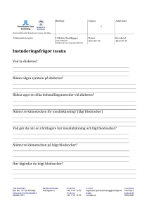 Instuderingsfrågor Insulin