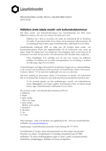 Hällefors årets bästa musik- och kulturskolekommun