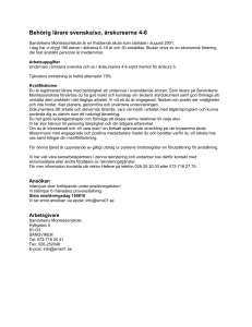 Behörig lärare svenska/so, årskurserna 4-6