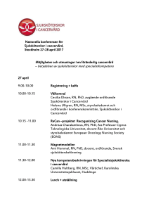 Program konferens 2017 - Sjuksköterskor i cancervård