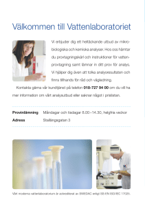 Prislista Vattenlaboratoriet