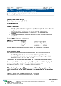 Diabetes - hypoglykemi hos insulinbehandlade barn